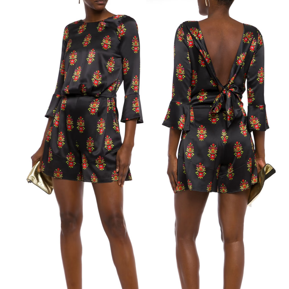 🔥FLASH SALE🔥 SEREN LONDON Baby Gee‎ open-back floral-print silk-satin